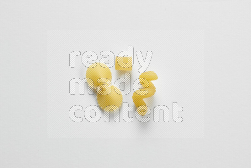 Different pasta types on white background