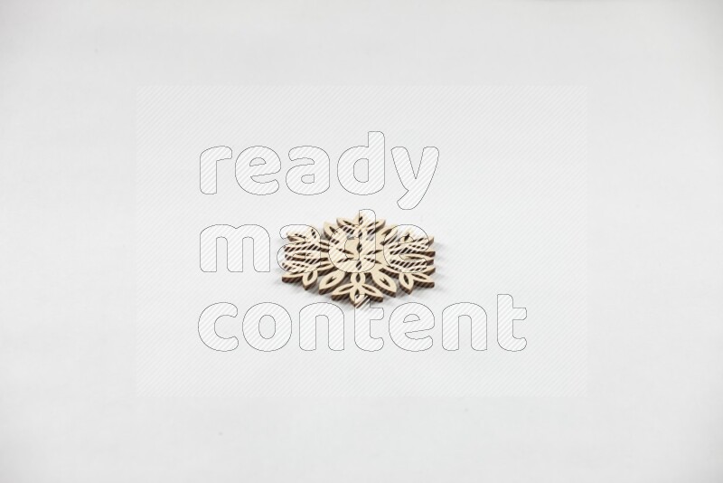 Crafted wooden coasters on white background