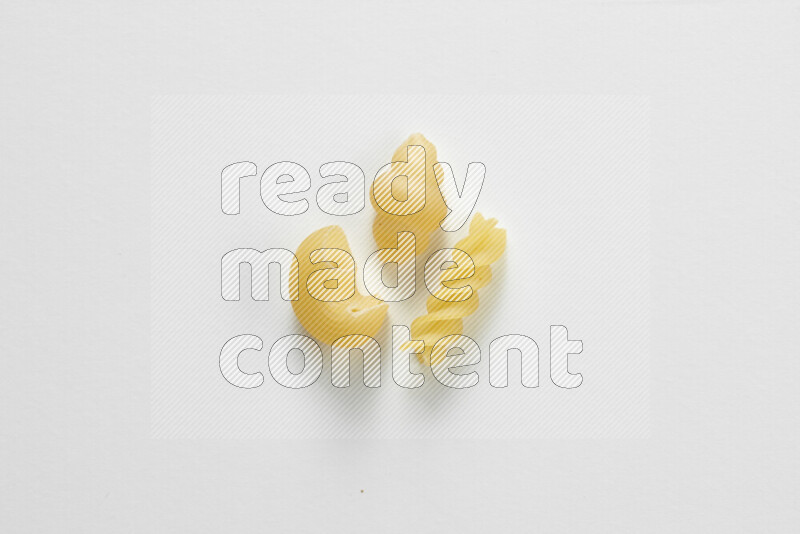Different pasta types on white background