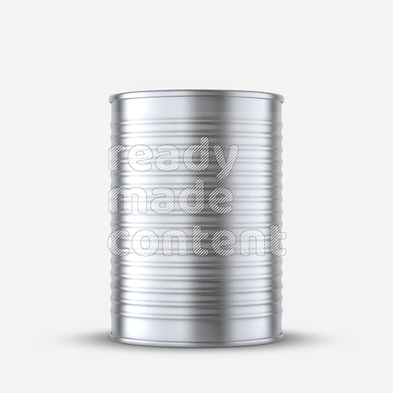 Glossy metallic tin can mockup with pull tab isolated on white background 3d rendering