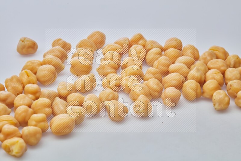 Boiled chickpeas on white background