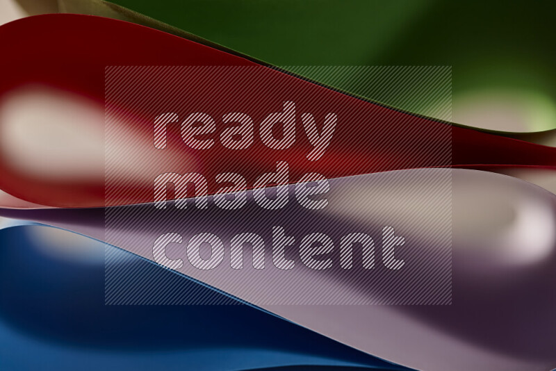 فن تجريدي يعرض المنحنيات المرتبة للأوراق الملونة