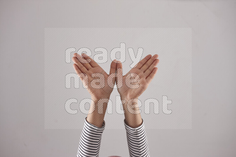 Woman hands gesturing sign language