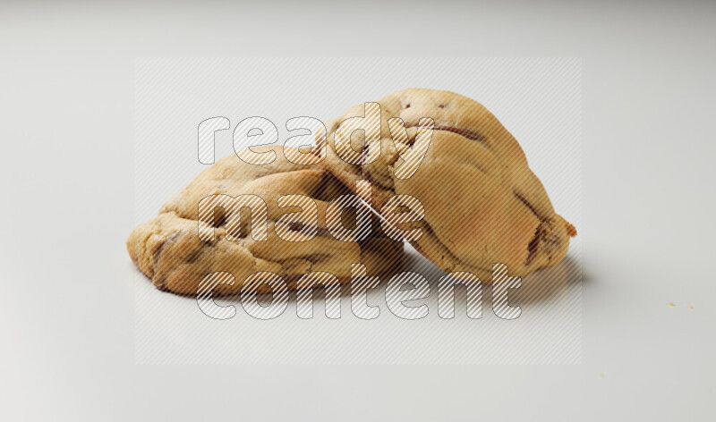 chocolate chip cookies on a white background