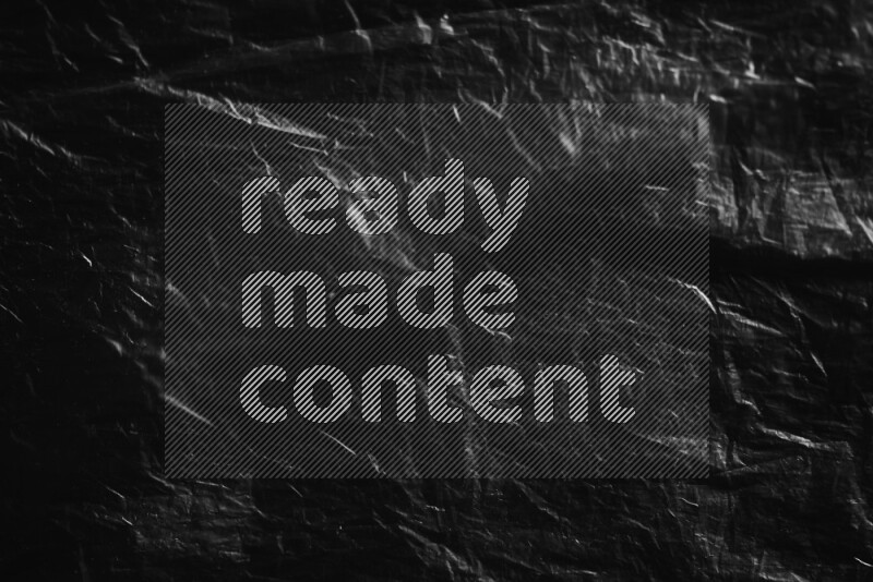 Plastic wrap texture on black background