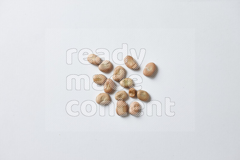 Fava beans on white background