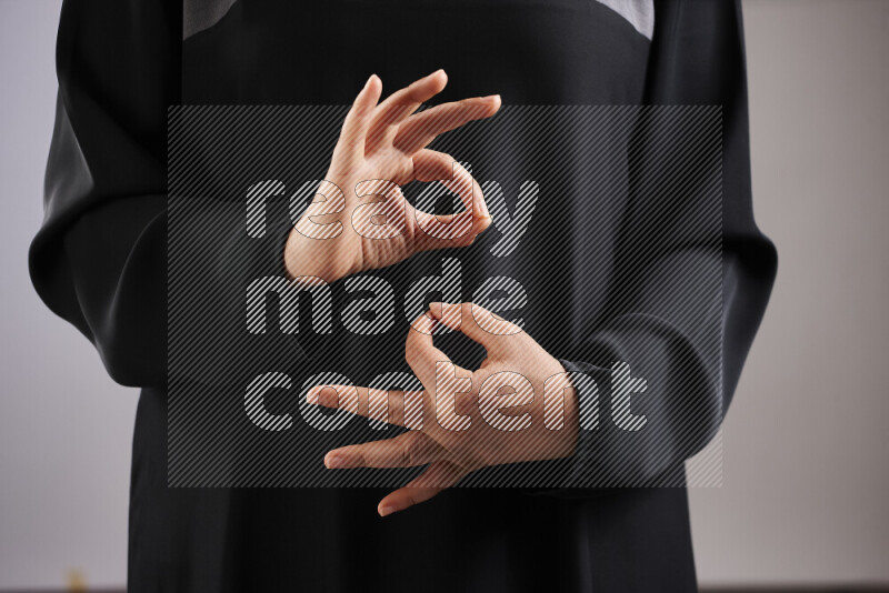 Woman hands gesturing sign language